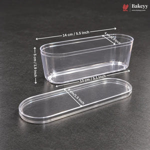 200ml Mini Rectangle Acrylic Dessert Box with Lid | Pack of 20