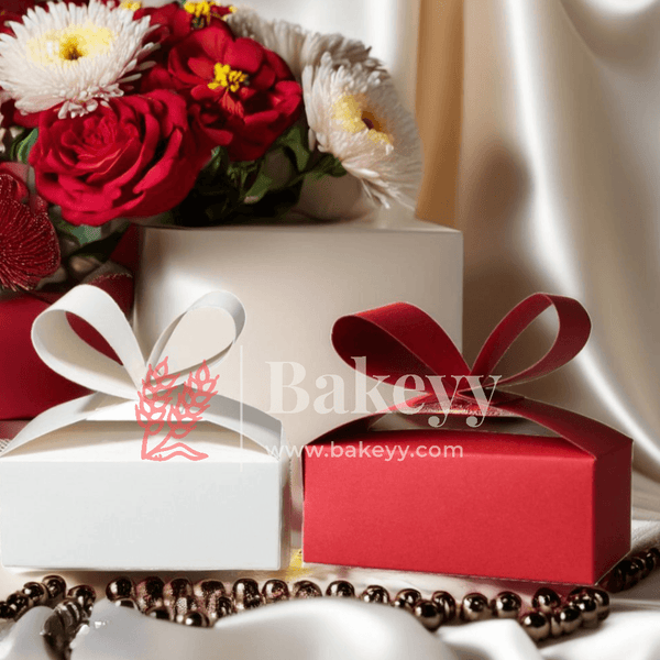 Candy Box, 10Pcs Gift Box, Favor Box with Bowknot Christmas for Parties Birthdays Weddings - Bakeyy.com - India - Candy Box, 10Pcs Gift Box, Favor Box with Bowknot Christmas for Parties Birthdays Weddings - Red