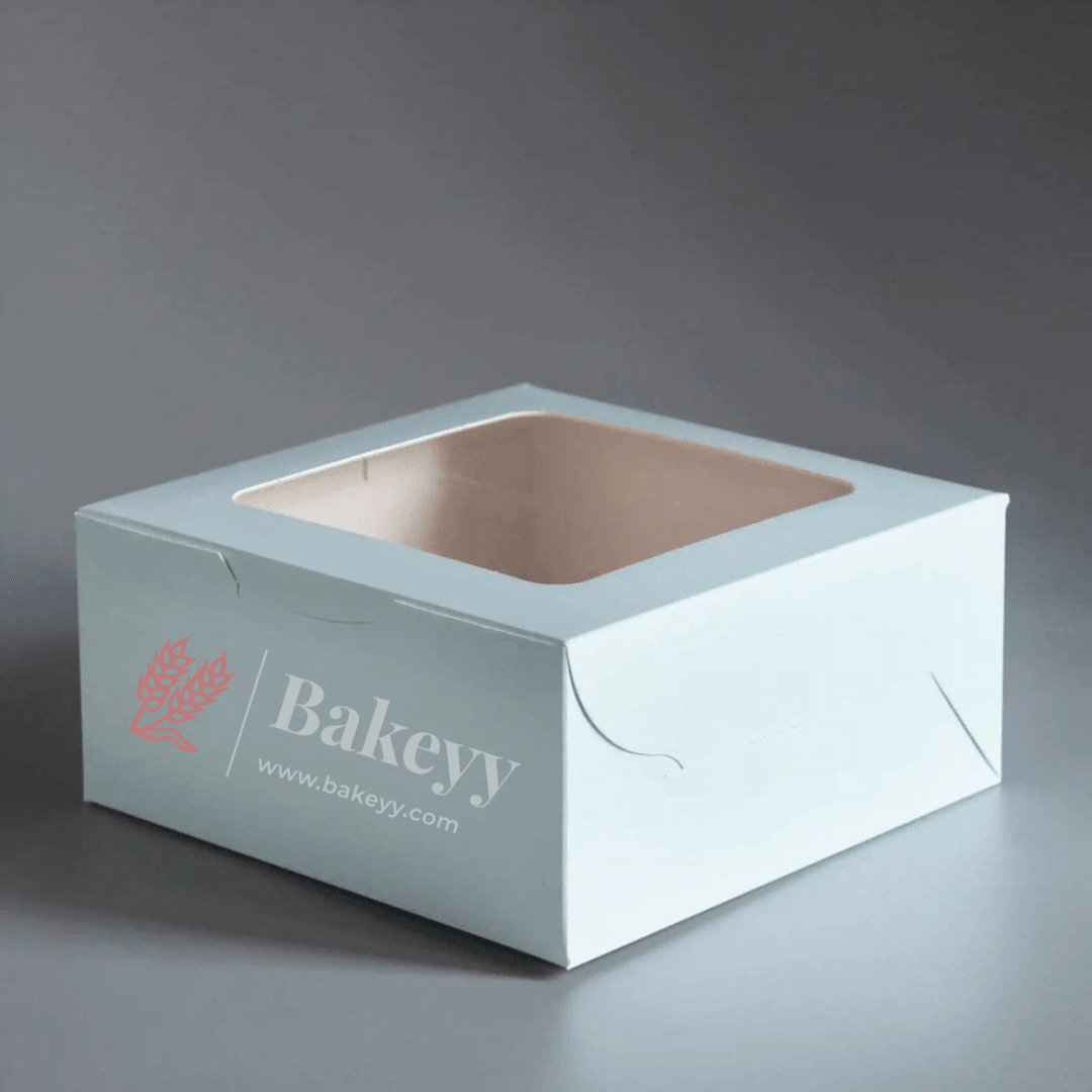 4 Cupcake Box | With Window On The Top | Sky Blue Color | - Bakeyy.com - India - 4 Cupcake Box | With Window On The Top | Sky Blue Color | - Pack of 10