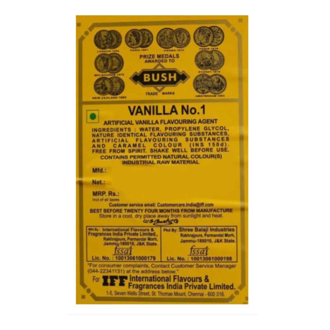 IFF Bush Vanilla No 1 Flavoring Agent | 100ML | Vanilla essence for cakes