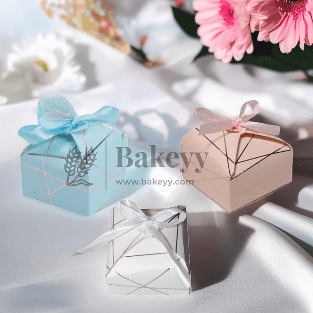 Striped Style Gift Box | Pack Of 10 | Wedding Gift Box | Candy Box | Return Gift Box | - Bakeyy.com - India - Striped Style Gift Box | Pack Of 10 | Wedding Gift Box | Candy Box | Return Gift Box | - Pink