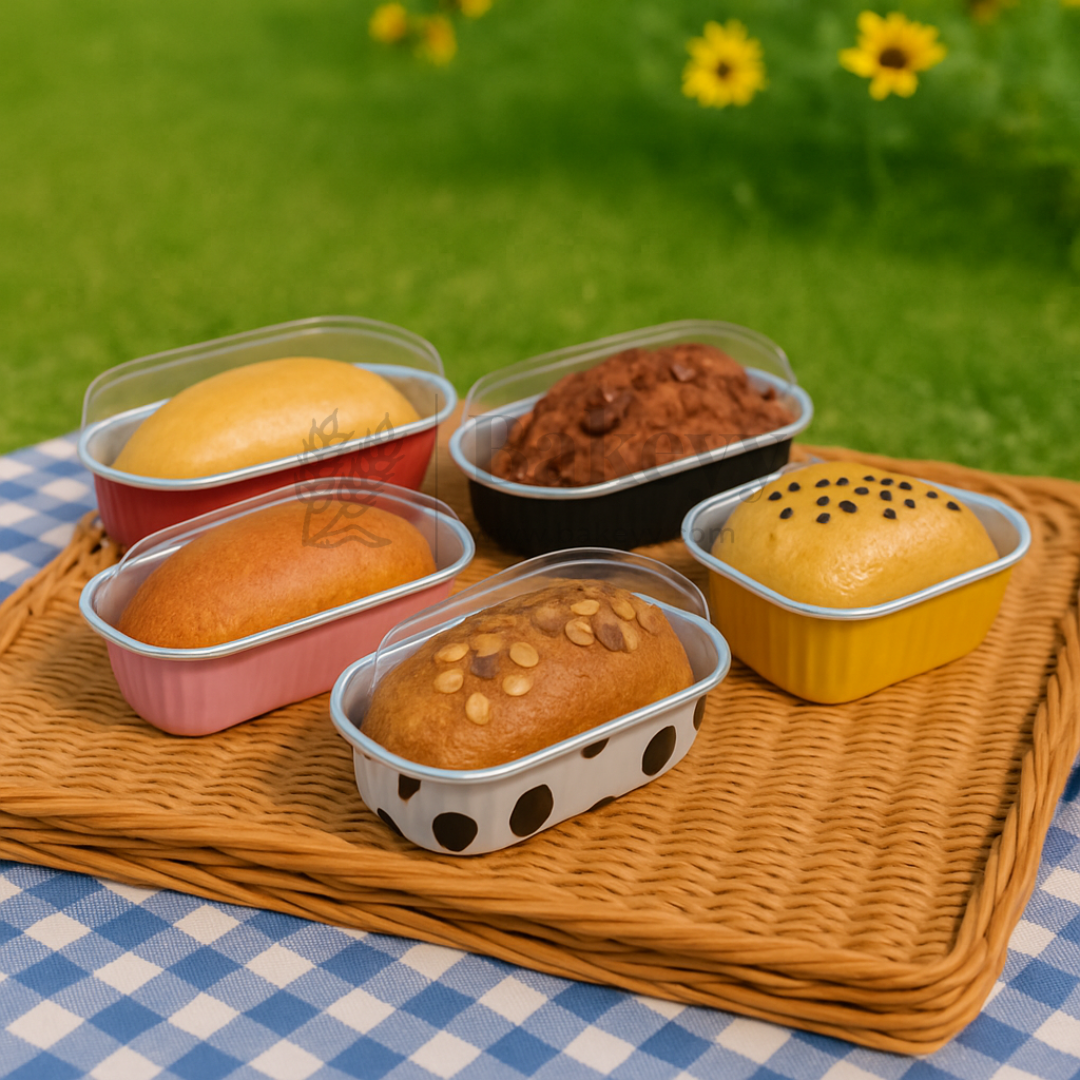 Aluminum Foil Baking Containers with Transparent Lid | Rectangle Tins | Bake N Serve | Pack of 100