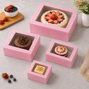 Custom logo Print Pink Cake Box | pack of 250