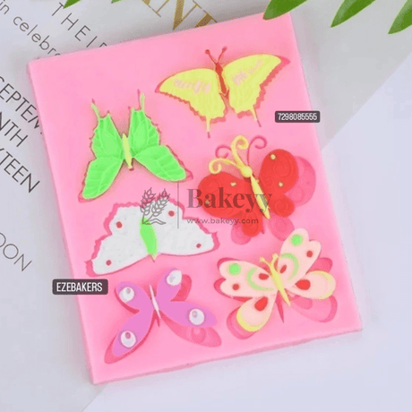 Butterflies Pink Fondant Mould - Bakeyy.com - India - Butterflies Pink Fondant Mould - Default Title