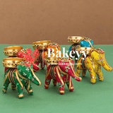 The Majestic Elephant Diya (Pack 4) - Bakeyy.com - India - The Majestic Elephant Diya (Pack 4) - Yellow