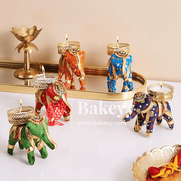 The Majestic Elephant Diya (Pack 4) - Bakeyy.com - India