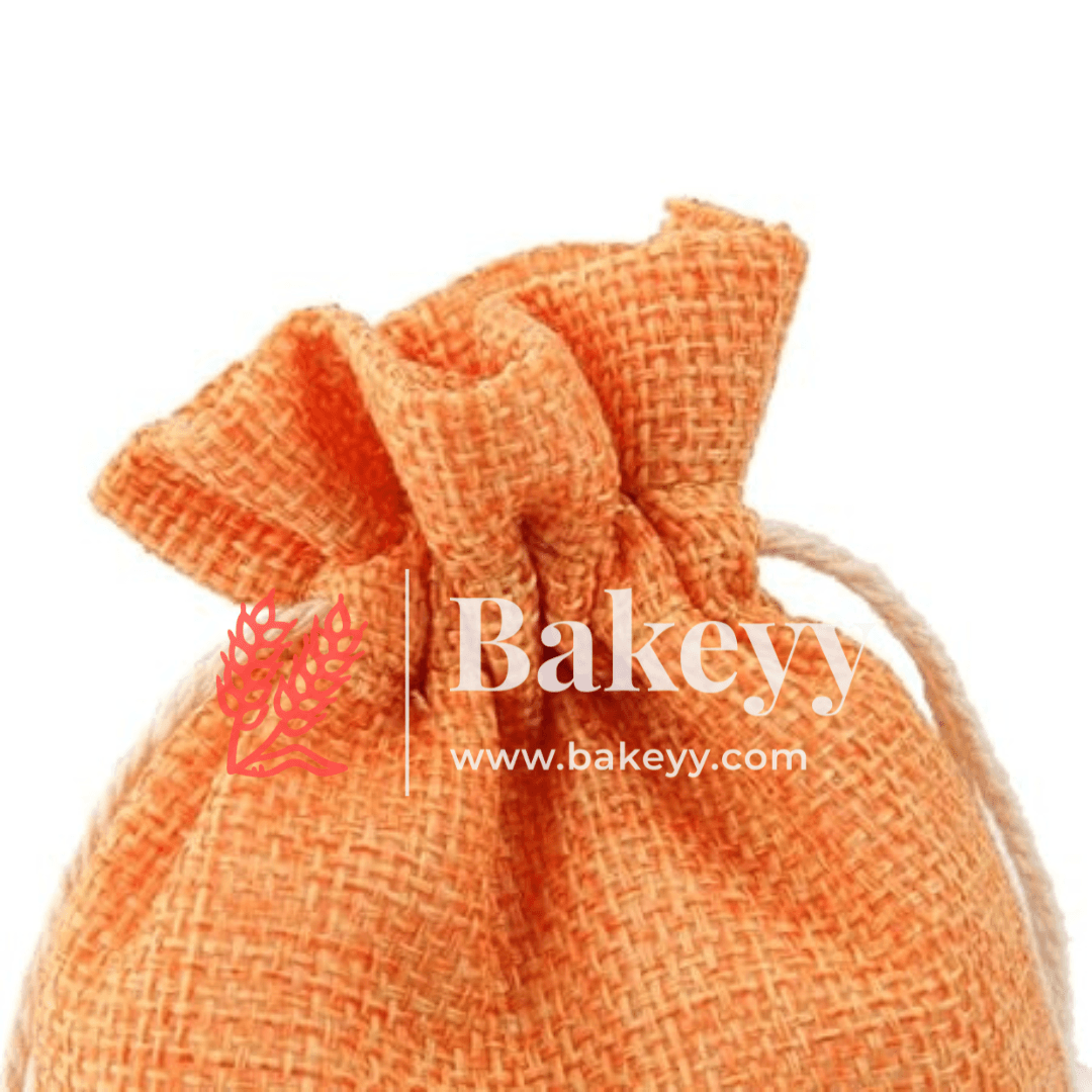 10x14 CM | Orange Jute Potli Bag | Gift Return Gifts Bags | Drawstring Bags | (Pack of 10) | - Bakeyy.com - India - 10x14 CM | Orange Jute Potli Bag | Gift Return Gifts Bags | Drawstring Bags | (Pack of 10) | - Default Title