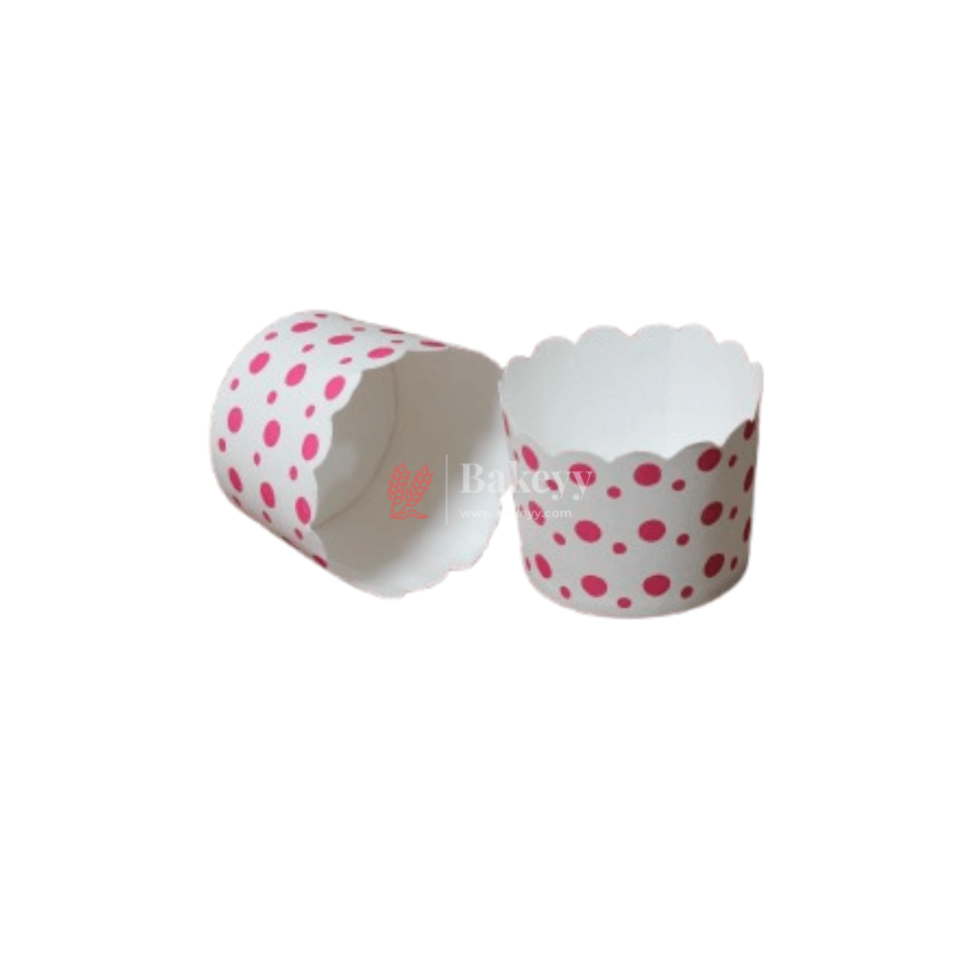 White with Pink Dots | Muffin Cup | Baking Cup | 50 pcs | 5 CM - Bakeyy.com - India - White with Pink Dots | Muffin Cup | Baking Cup | 50 pcs | 5 CM - Default Title