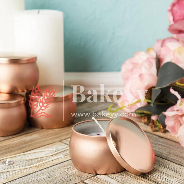 Silver, Red ,Rose Gold Candle Tin Box | Empty Decorative Tin Box | Candy Box | Gift Box | Pack Of 12 | - Bakeyy.com - India - Silver, Red ,Rose Gold Candle Tin Box | Empty Decorative Tin Box | Candy Box | Gift Box | Pack Of 12 | - Silver