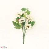 Artificial Gerbera Daisy Flower Bunch – 42cm |  White | Decorative Stick for Home & Events | Pack Of 1
