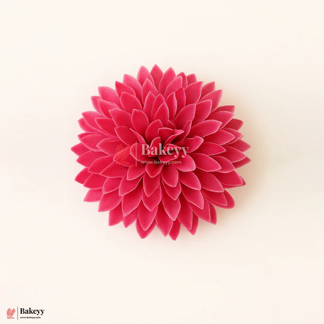 8cm Artificial Rich Pink Dahlia Flower | With Out Stem |Pack of 10