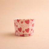 4 cm | Valentine Printed Muffin Cup | Cupcake Paper Cups | Heart Design Baking Liners | Pack of 50
