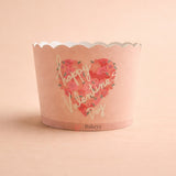 6 cm | Valentine Printed Muffin Cup | Cupcake Paper Cups | Heart Design Baking Liners | Pack of 50