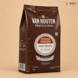 Van Houten Cocoa Powder Dark Brown (10-12% Fat) | 1 kg | Pack of 1
