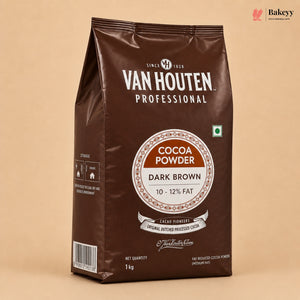Van Houten Cocoa Powder Dark Brown (10-12% Fat) | 1 kg | Pack of 1