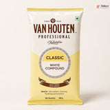 Van Houten Professional Classic White Compound packaging on a white background