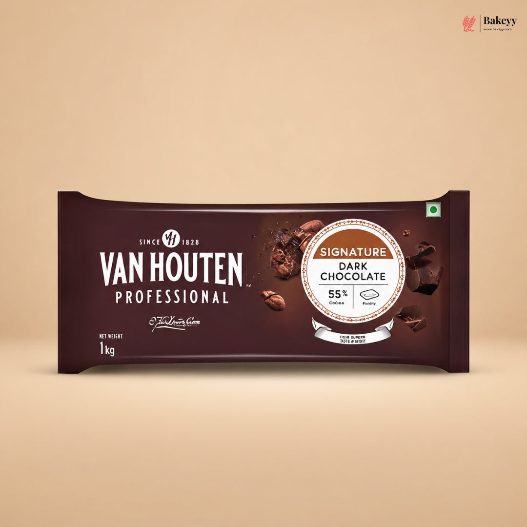 Van Houten Professional Signature Chocolate Blocks | Dark, Milk & White | 1kg | Pack of 1