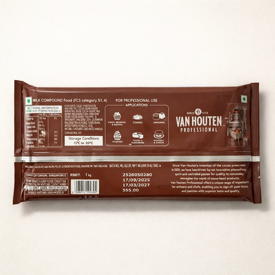 Van Houten Professional Signature | Milk Compound | Smooth and Creamy | 1 Kg | Pack of 1