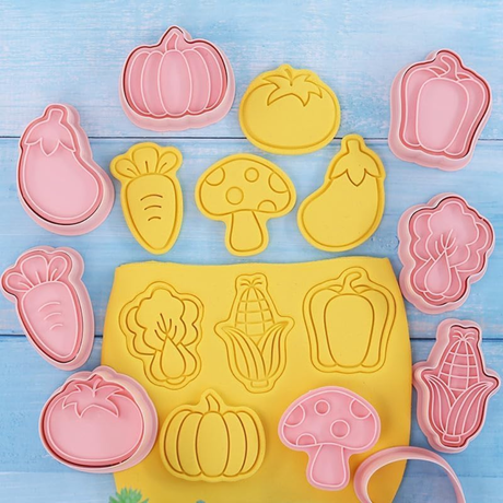 Vegetable Theme Cookie Cutter & Embosser Set 