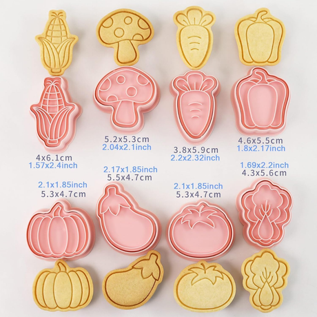 Vegetable Theme Cookie Cutter & Embosser Set 