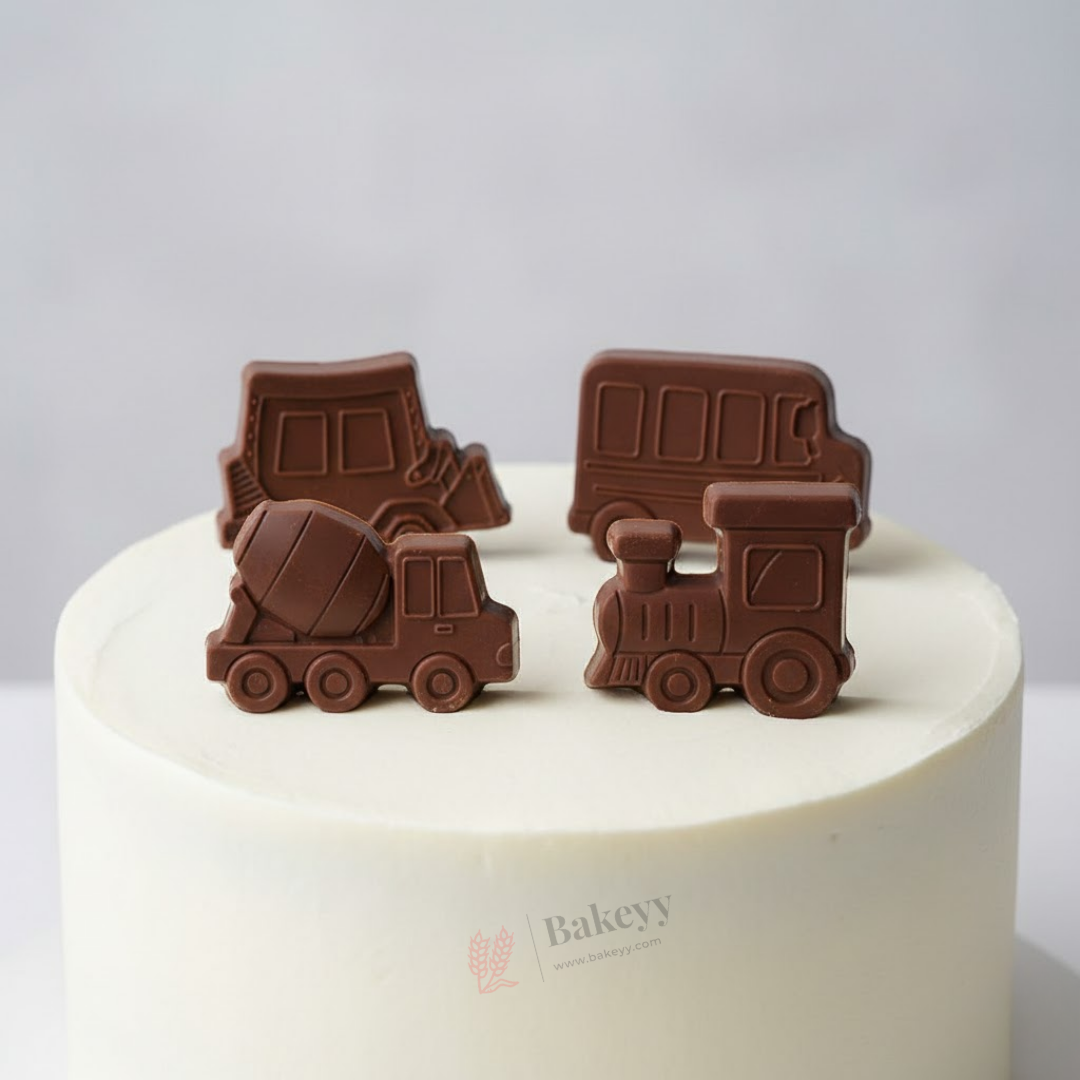 Vehicle Silicone Mould for Chocolate | Fondant & Cake Decoration | Truck, Train & Mixer Designs | Pack of 1