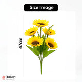 Artificial Sun Flower Bunch – 47cm |Yellow | Decorative Stick for Home & Events | Pack Of 1 - Bakeyy.com - India - Artificial Sun Flower Bunch – 47cm |Yellow | Decorative Stick for Home & Events | Pack Of 1 - Default Title