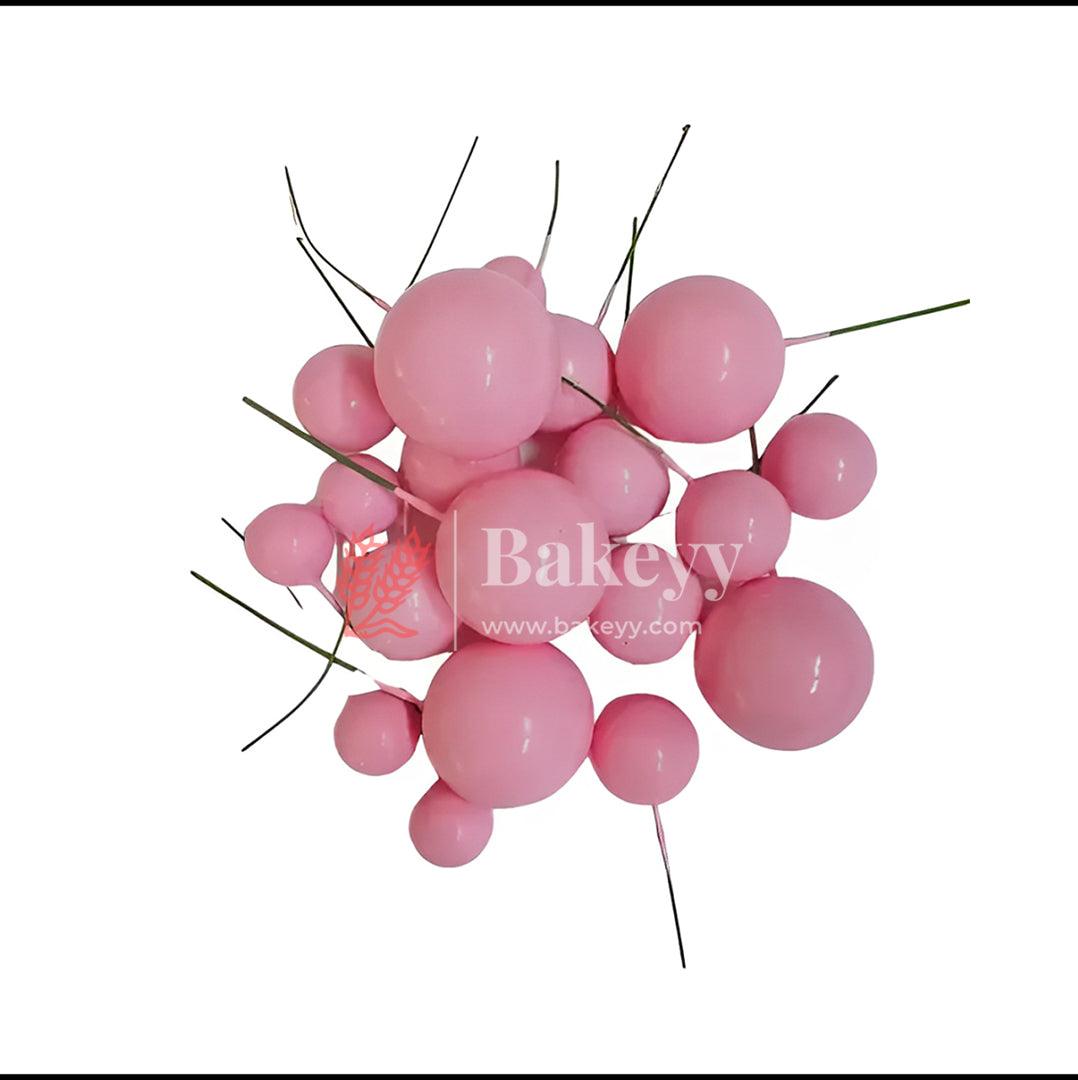 Faux Ball Pink Round Ball Topper For Cake and Cupcake Decoration - Bakeyy.com - India - Faux Ball Pink Round Ball Topper For Cake and Cupcake Decoration - Default Title