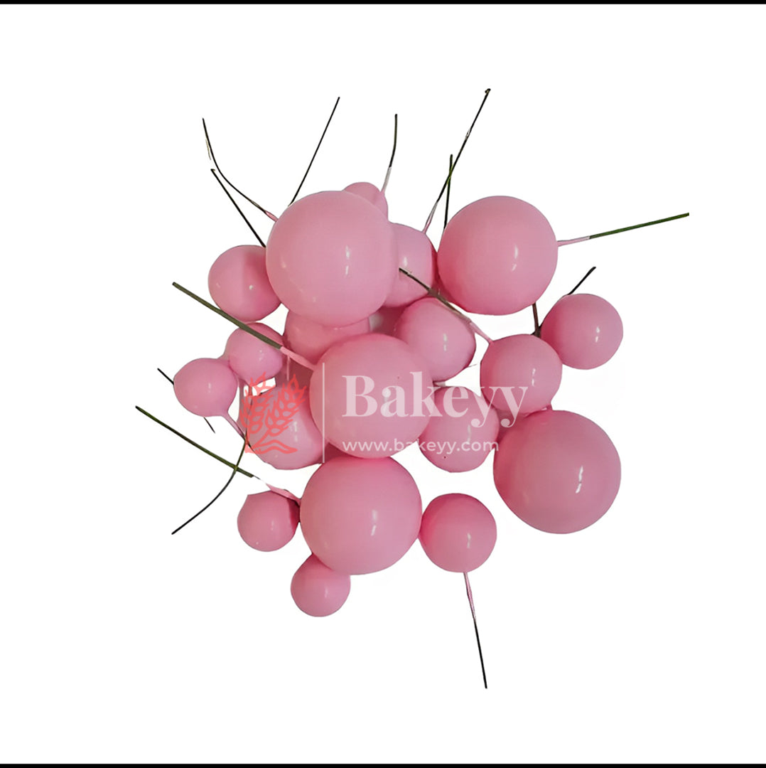 Faux Ball Pink Round Ball Topper For Cake and Cupcake Decoration