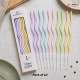 Wavy Spiral Birthday Cake Candles with Holders | Celebration Candles | Pack of 6