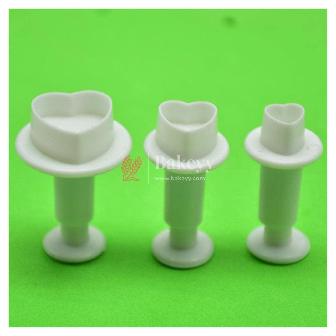 Heart Plunger Cutter Fondant Mould 3 pcs - Bakeyy.com - India - Heart Plunger Cutter Fondant Mould 3 pcs - Default Title