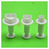 Heart Plunger Cutter Fondant Mould 3 pcs - Bakeyy.com - India - Heart Plunger Cutter Fondant Mould 3 pcs - Default Title