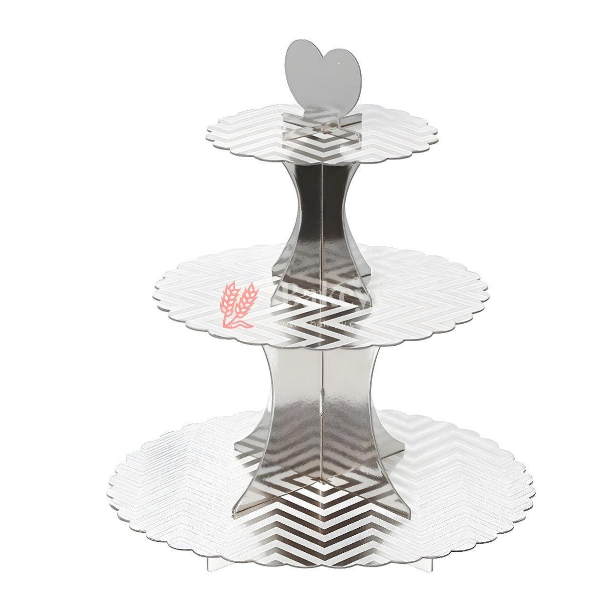 Tier Layer Cupcake Dessert Paper Stand Display Rack | Silver Zig Zag - Bakeyy.com - India - Tier Layer Cupcake Dessert Paper Stand Display Rack | Silver Zig Zag - Default Title