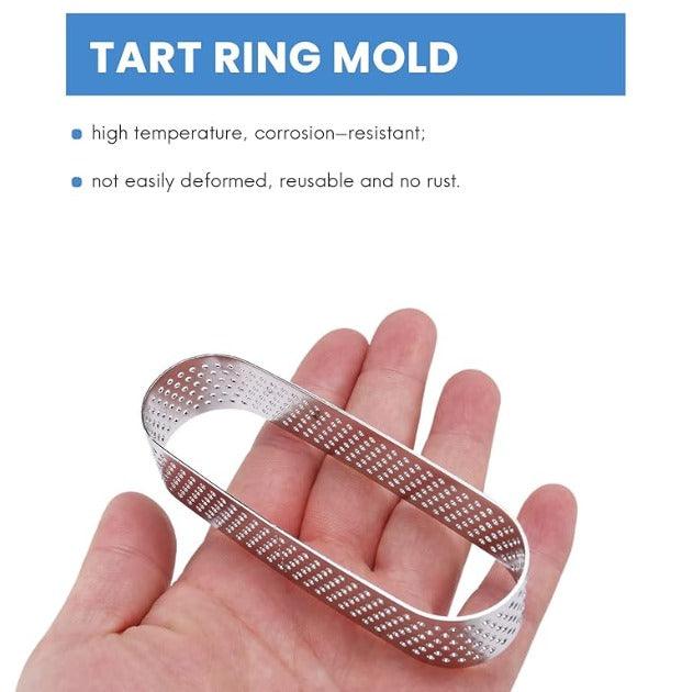 Perforated Round Tart Ring | Oval | Set of 3 - Bakeyy.com