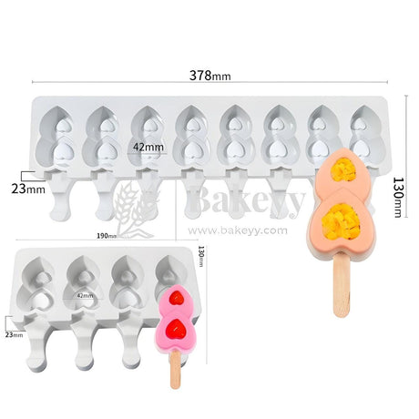 Silicone Popsicle Mould | Cakesicle Mould | 2 Sizes - Bakeyy.com - India - Silicone Popsicle Mould | Cakesicle Mould | 2 Sizes - 4 Cavity