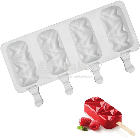 Silicone Popsicle Mould | Cakesicle Mould - Bakeyy.com - India - Silicone Popsicle Mould | Cakesicle Mould - 4 Cavity