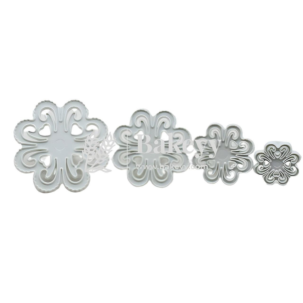 Plunger Cutter Flower | Plastic Cutter | 4 Pcs - Bakeyy.com - India - Plunger Cutter Flower | Plastic Cutter | 4 Pcs - Default Title