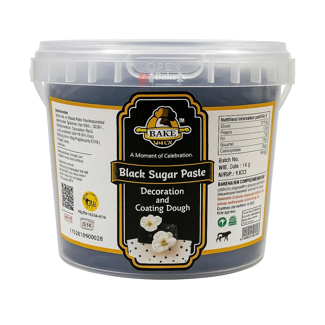 Bake Haven | Black Sugar Paste | 1Kg - Bakeyy.com - India - Bake Haven | Black Sugar Paste | 1Kg - Default Title