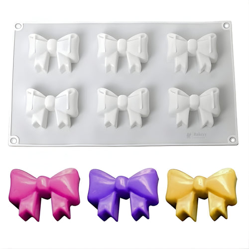 Bow Shape Silicone Mould | 6 Cavity Dessert Mould | Pack of 1