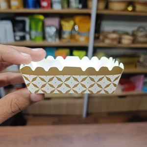 Geometric Paper Baking Tray | Rectangular Bake & Serve Tray | Pack of 50