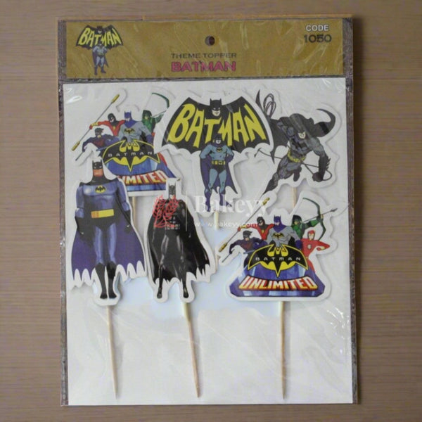 6pcs Batman theme Birthday Cake Topper| Cupcake Toppers| Bday Decorations Items - Bakeyy.com