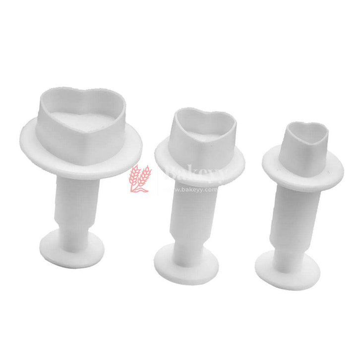 Heart Plunger Cutter Fondant Mould 3 pcs - Bakeyy.com - India - Heart Plunger Cutter Fondant Mould 3 pcs - Default Title