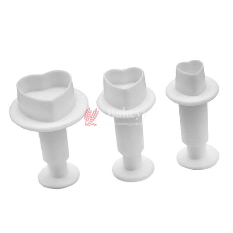 Heart Plunger Cutter Fondant Mould 3 pcs - Bakeyy.com - India - Heart Plunger Cutter Fondant Mould 3 pcs - Default Title