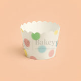 White Bubble Print Flower Muffin Cup | Pack of 50