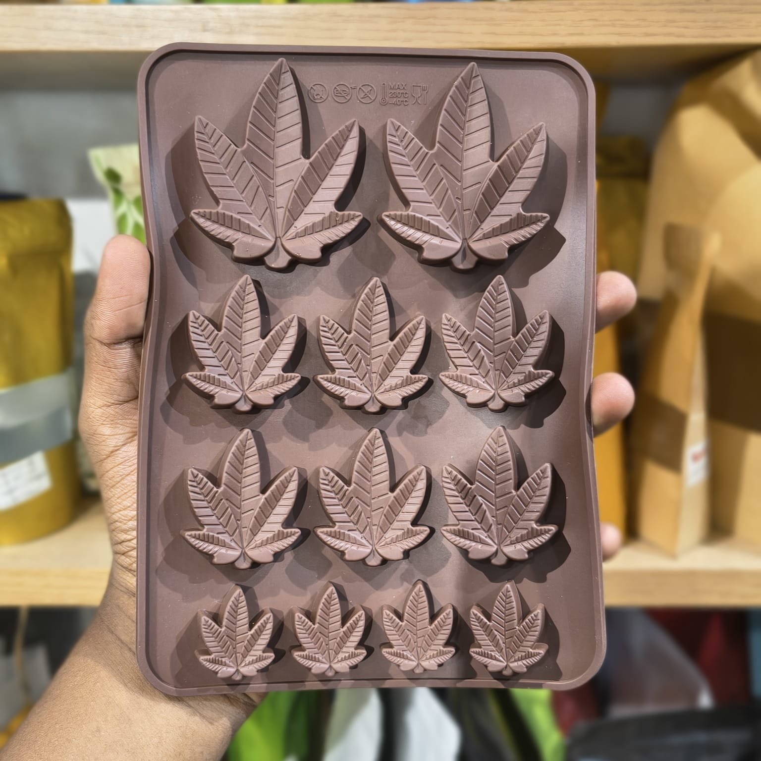 12 Cavity Maple Leaf Shape Silicone Chocolate Mould | Pack of 1
