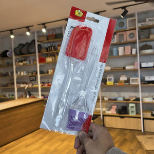 2 Piece | Silicone Spatula & Pastry Brush Set | Transparent Handle | Pack of 1