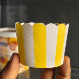 5 Cm | Striped Scallop Edge Cupcake Liners | Paper Cupcake Baking Cups | Pack of 50