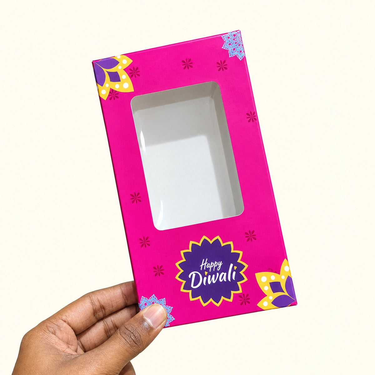 Diwali Theme Printed Chocolate Bar Box with Window | Multiple Designs | Pack of 10