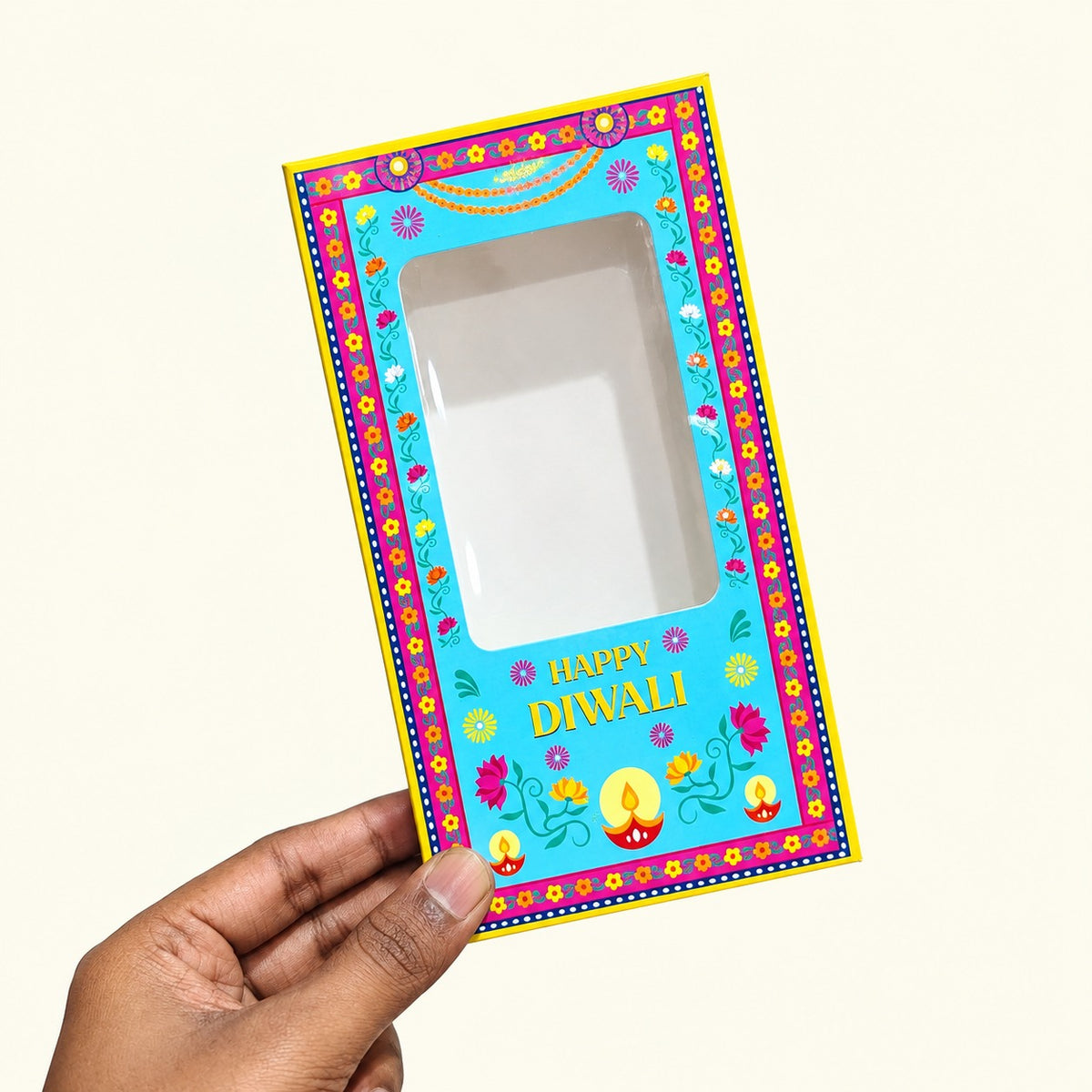 Diwali Theme Printed Chocolate Bar Box with Window | Multiple Designs | Pack of 10