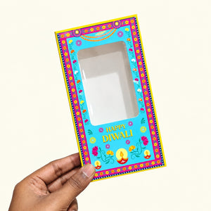 Diwali Theme Printed Chocolate Bar Box with Window | Multiple Designs | Pack of 10
