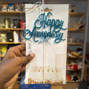 8.5 Inch Happy Anniversary Cake Topper | Multiple Colours | 1 Piece